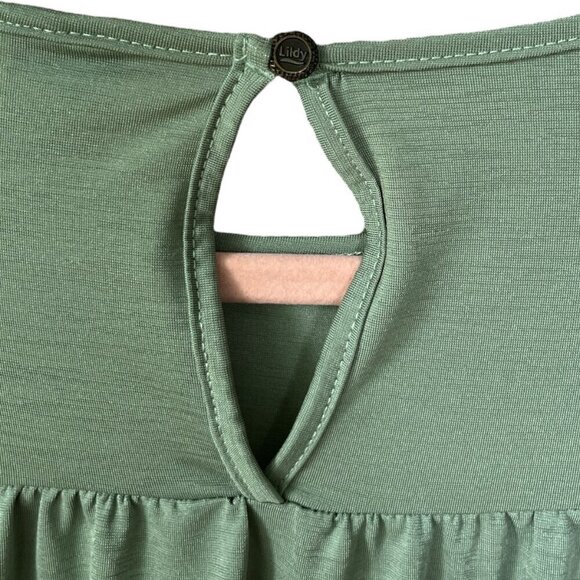 Lildy Womens Crochet Flare Sleeve Tunic Sz S/M Green Festival Bohemian Romantic - Picture 5 of 9